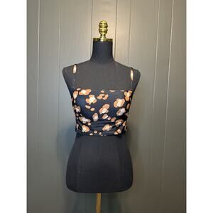 Shade & Shore Cheetah Leopard‎ Longline Padded Swim Top S Small